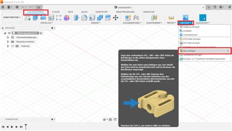 fusion 360 stl importieren und bearbeiten|Fusion 360 Tutorial – STL importieren und bearbeiten (Teil 2) .